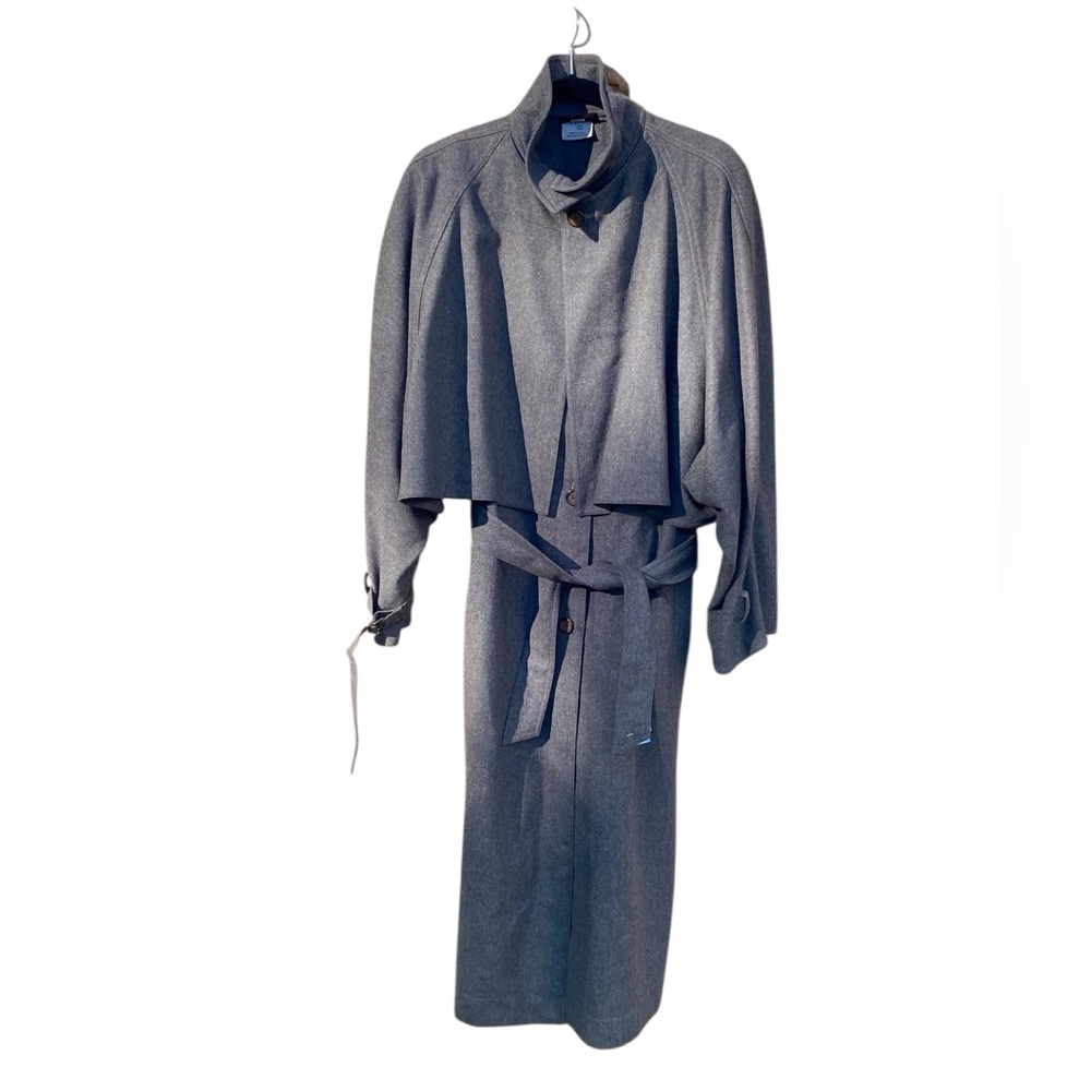 VTG Italian Wool Women’s Gray Caped Greatcoat EmilyParis Sherlock Trench ASIS 10